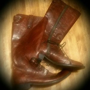BORN Tall Brown Leather Boots  Size 7 1/2